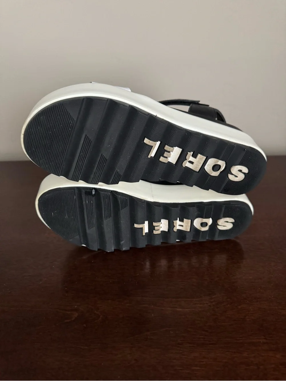 Sorel Women's Black & White Platform Sandals